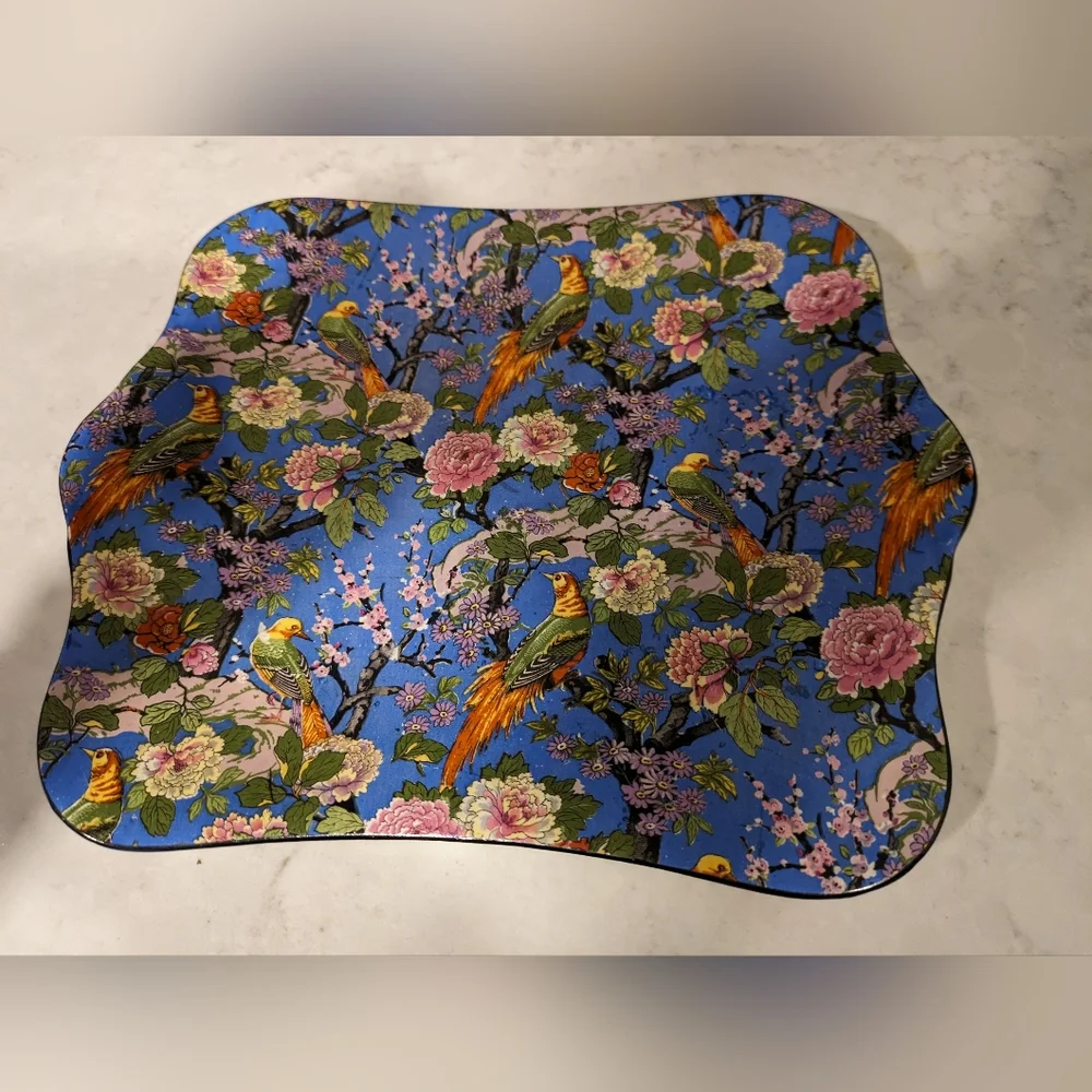 B#1:Decor Sanremo Ceramica Pozzi Gallarate Italy Multicolor Tray & Crown Ducal